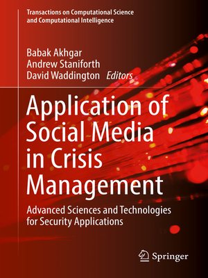 cover image of Application of Social Media in Crisis Management